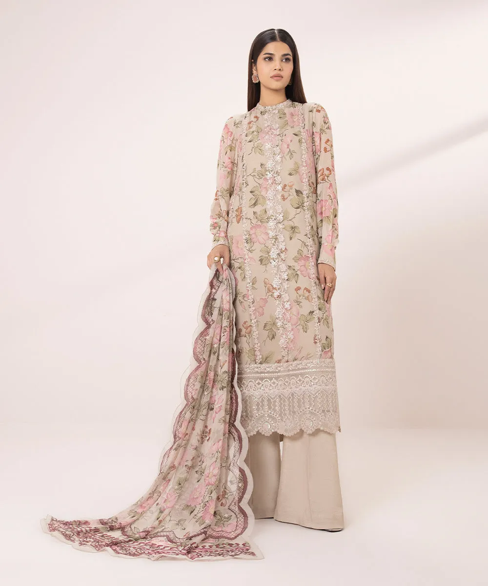 3 Piece - Chiffon Suit with Beautiful Embroidery