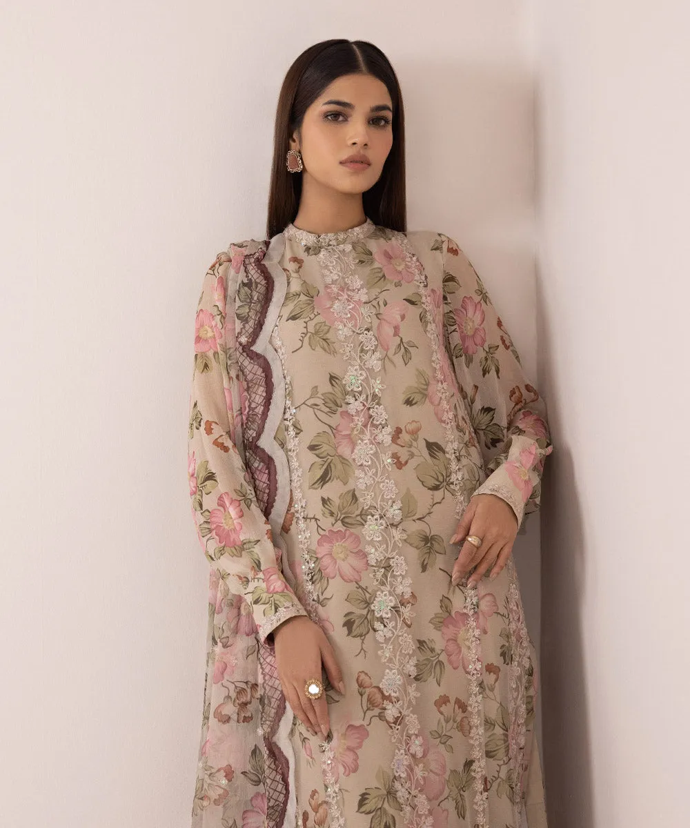 3 Piece - Chiffon Suit with Beautiful Embroidery