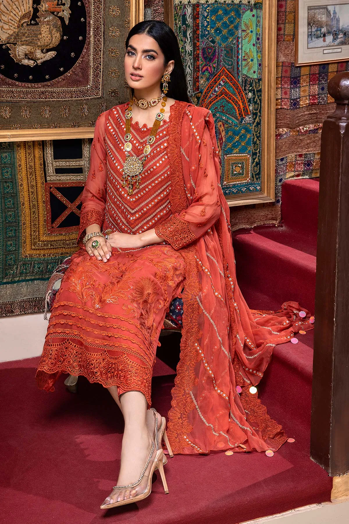 3 Piece Unstitched Embroidered Chiffon CCE21-06