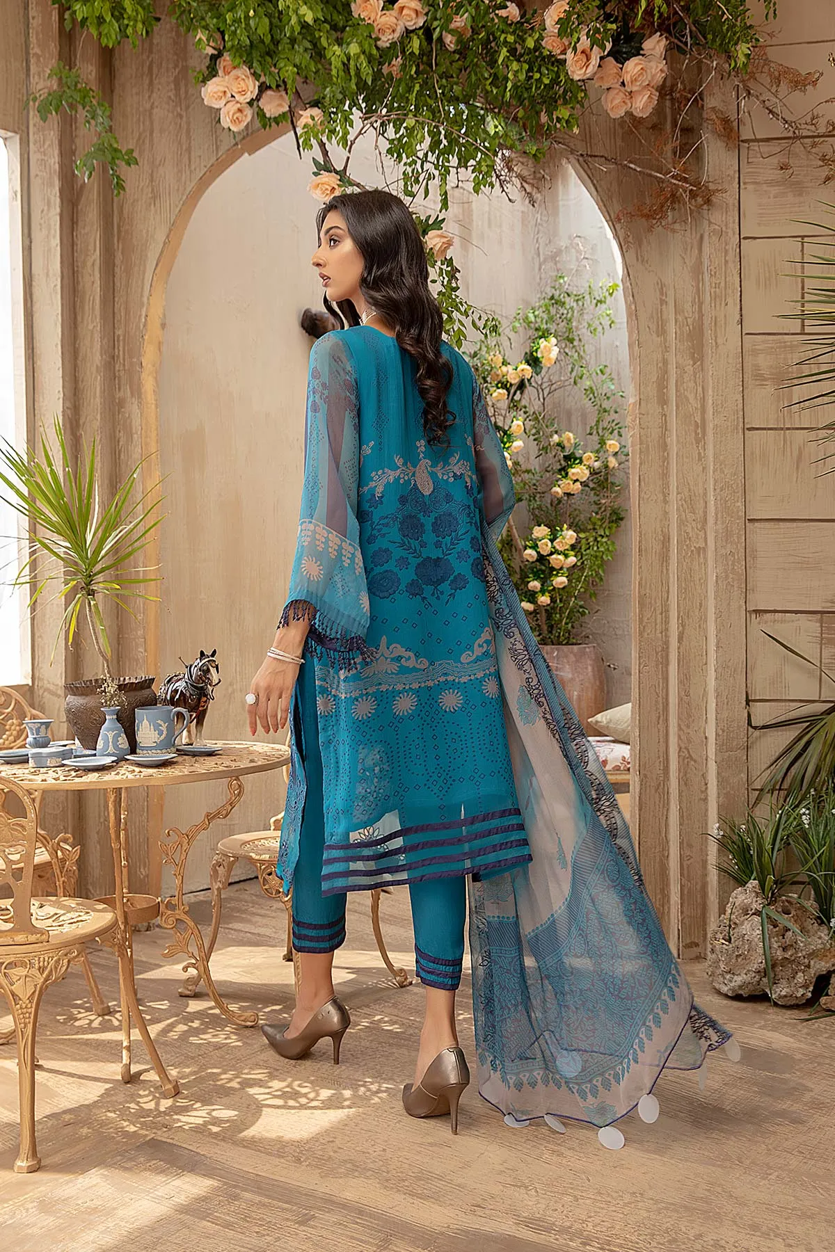 3 Piece Unstitched Embroidered Chiffon VSLW21-10