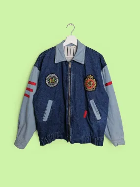 80s Denim College Jacket Patches size M