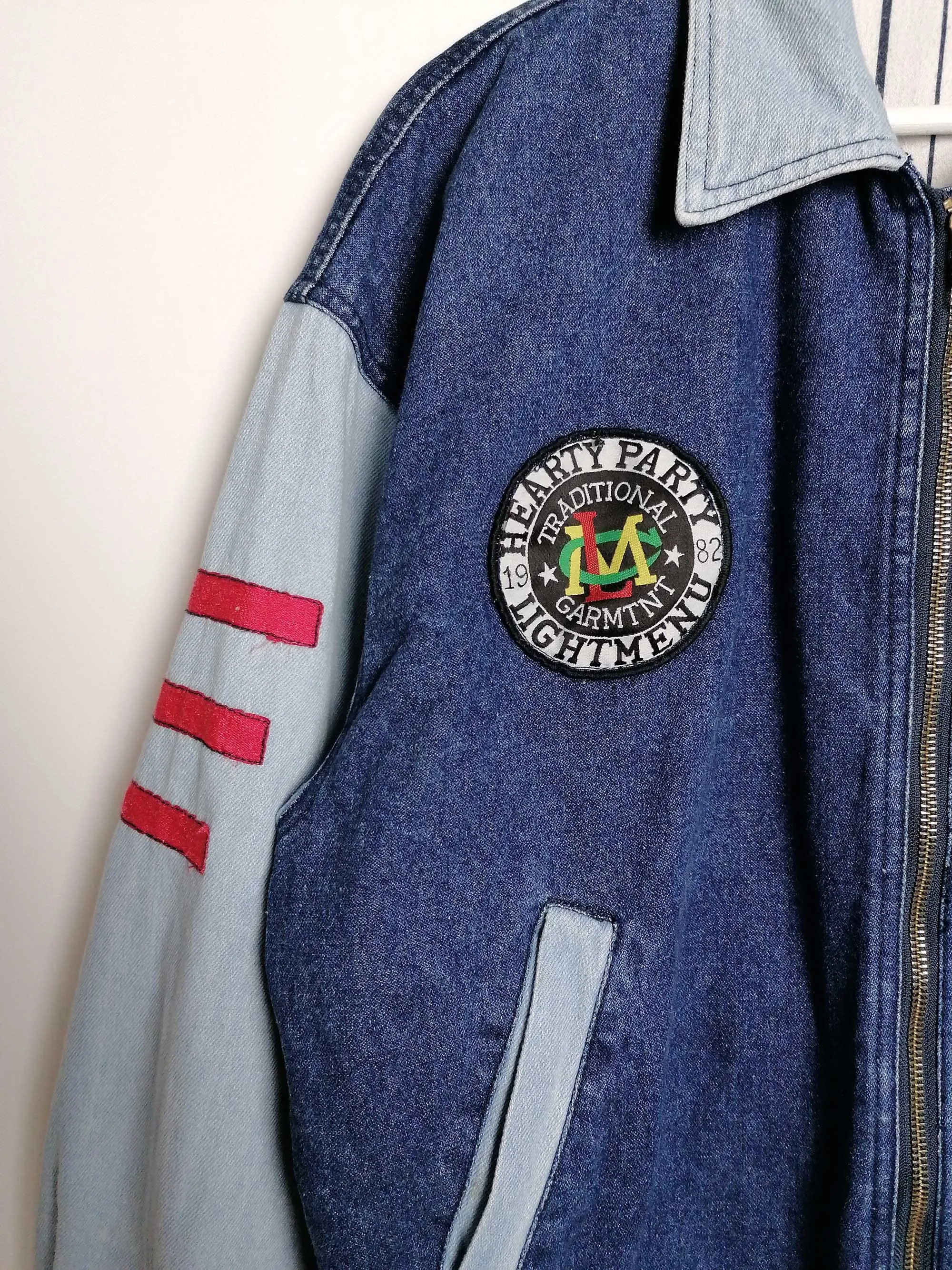 80s Denim College Jacket Patches size M