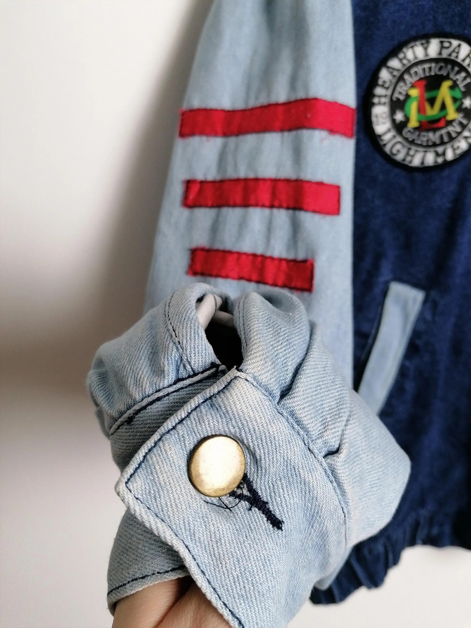 80s Denim College Jacket Patches size M