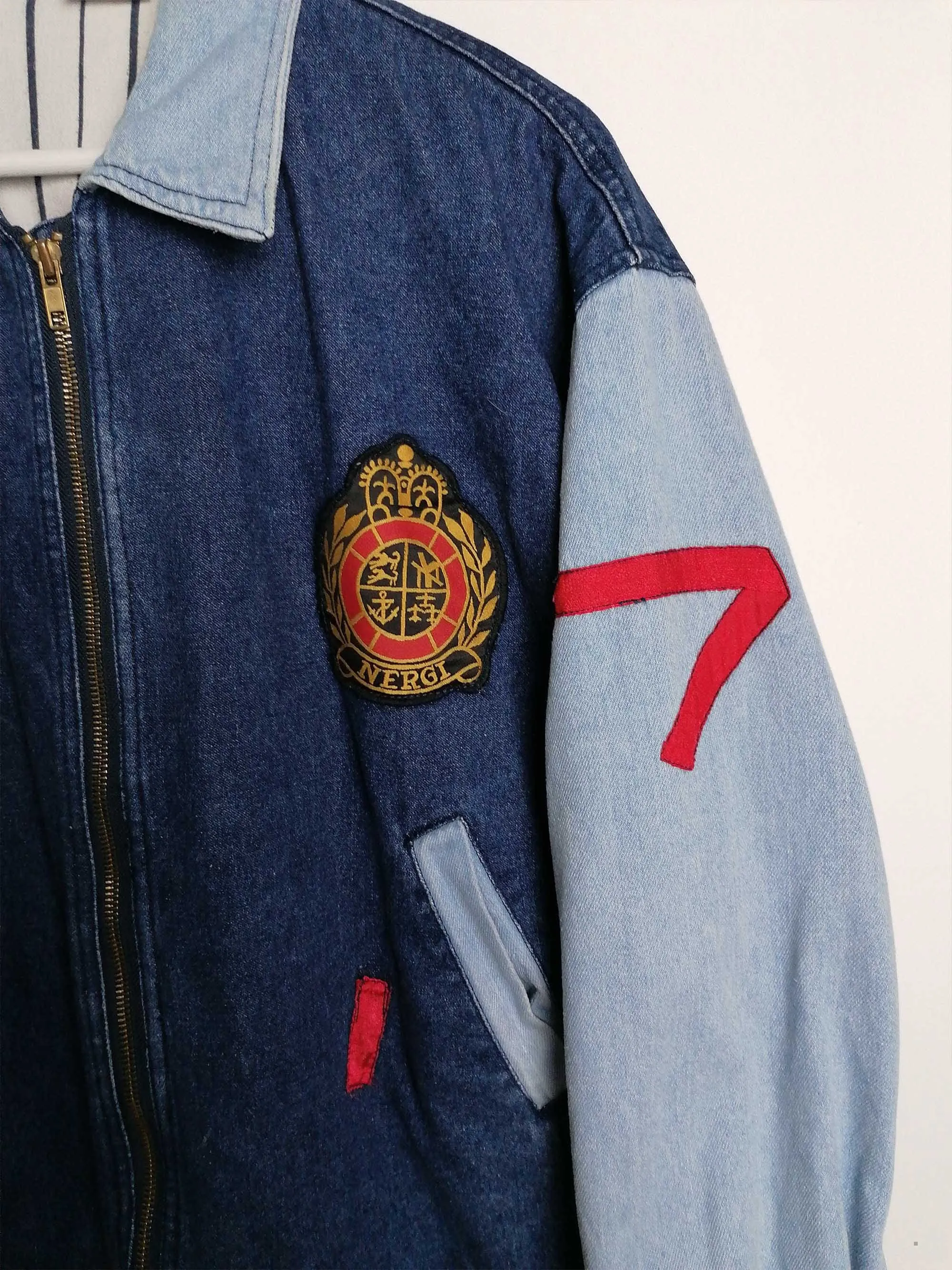 80s Denim College Jacket Patches size M