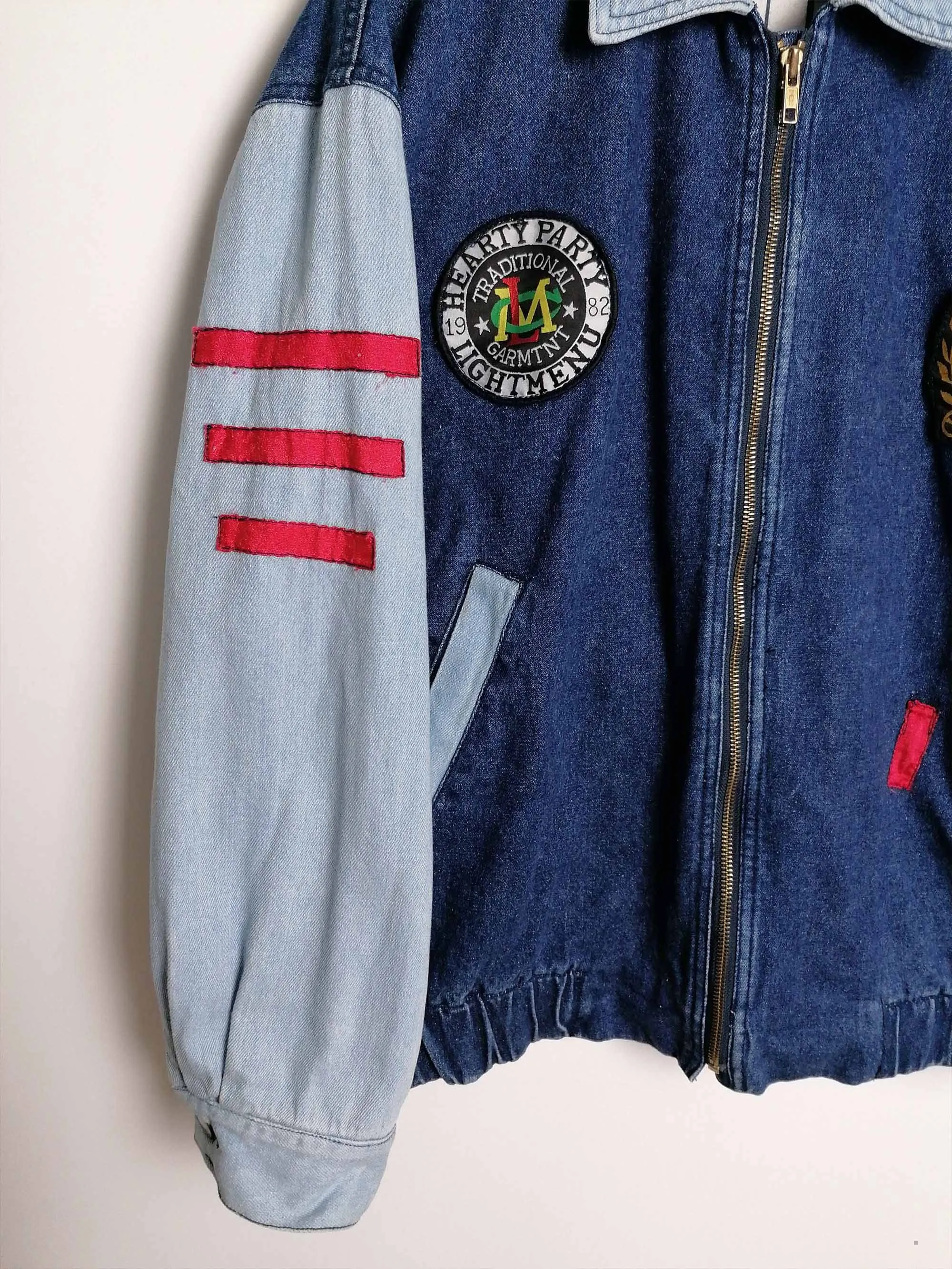 80s Denim College Jacket Patches size M