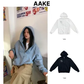 AAKE Street Style Long Sleeves Logo Hoodies & Sweatshirts