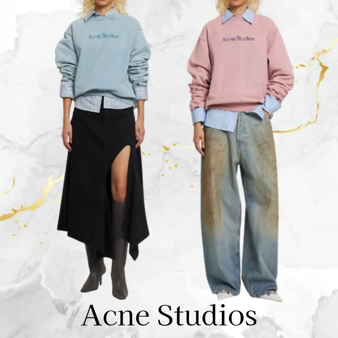 Acne Studios | Street Style Long Sleeve Cotton Logo - Shop Now