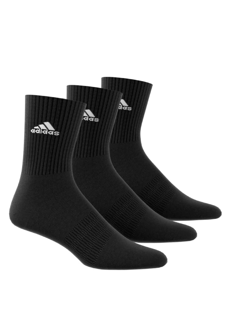 Adidas Cushioned Crew Socks - Unisex - 3 Pack (Black)