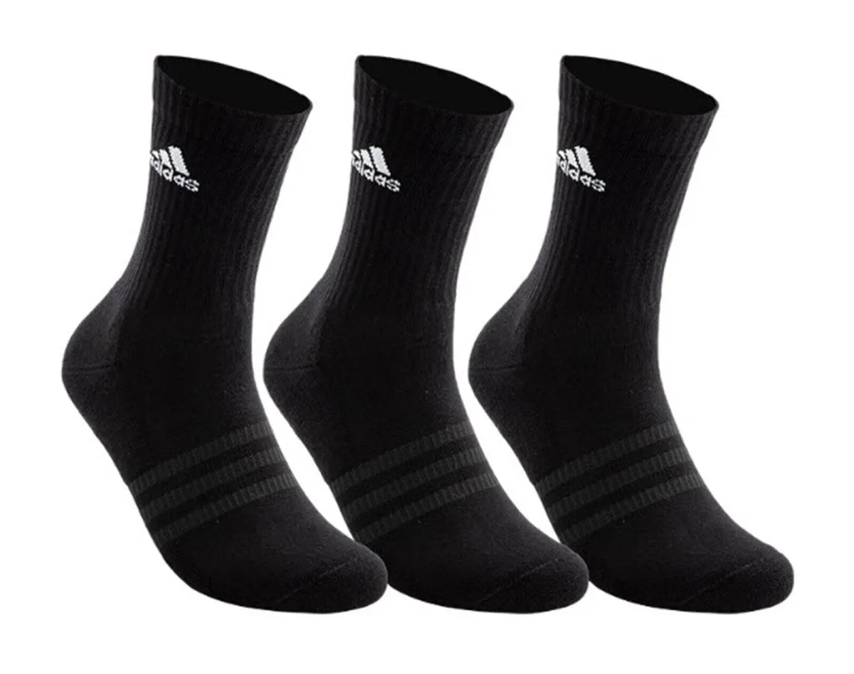 Adidas Cushioned Crew Socks - Unisex - 3 Pack (Black)