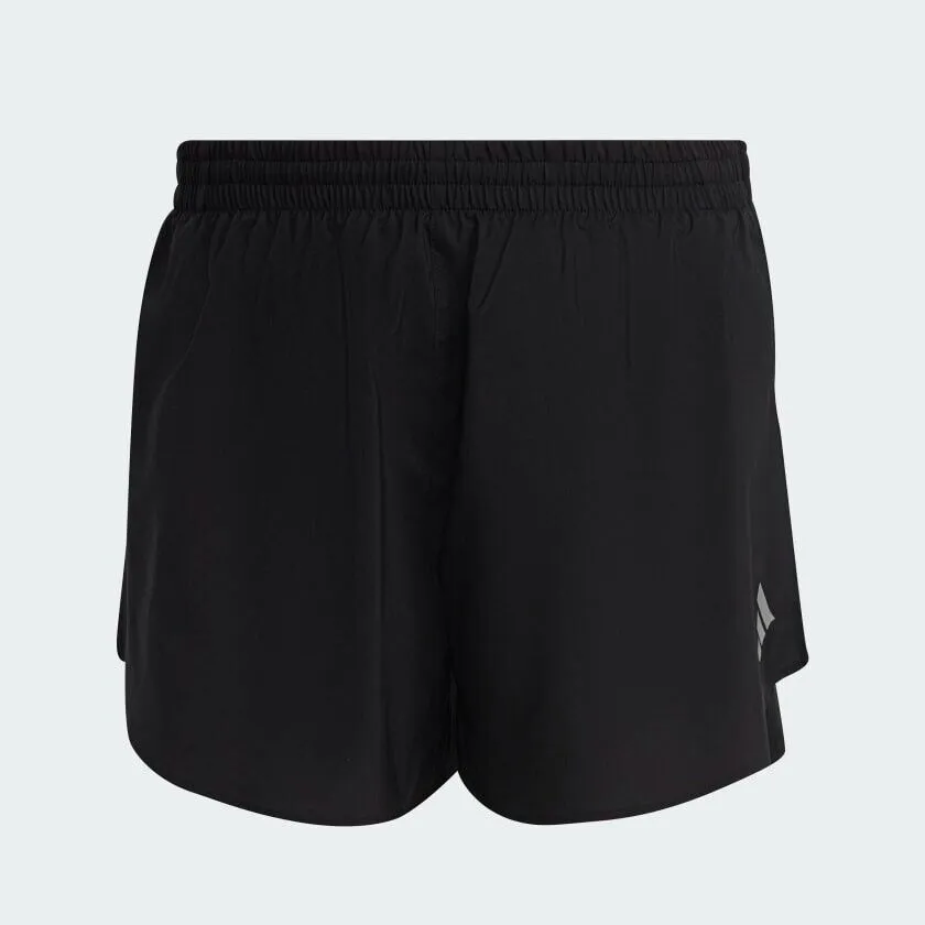 adidas Fast Split Men's Running Shorts - Black/Blue - Breathable - Reflective - Lightweight