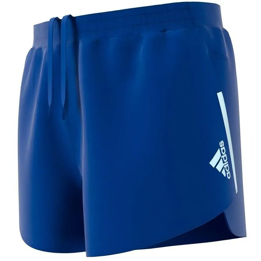 adidas Fast Split Men's Running Shorts - Black/Blue - Breathable - Reflective - Lightweight