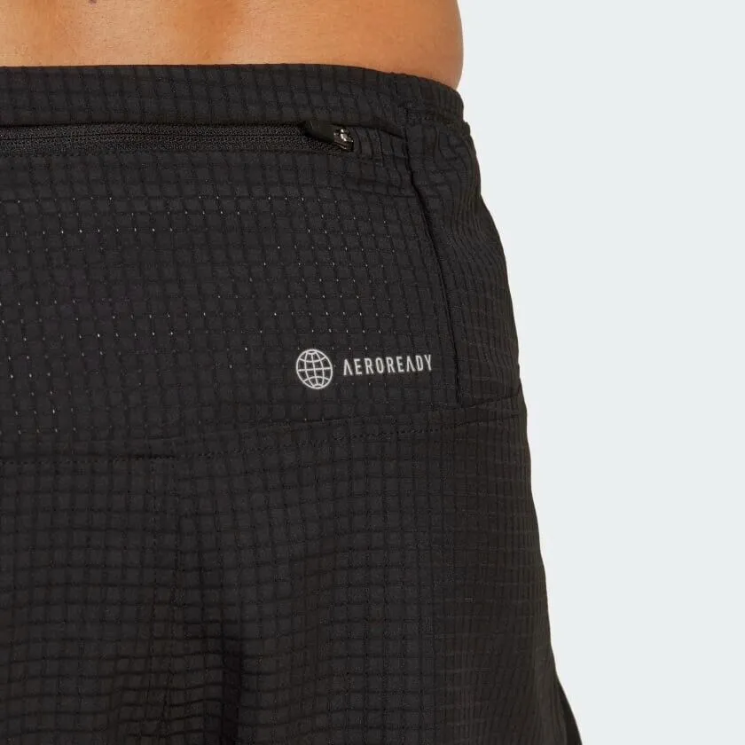 adidas Fast Split Men's Running Shorts - Black/Blue - Breathable - Reflective - Lightweight