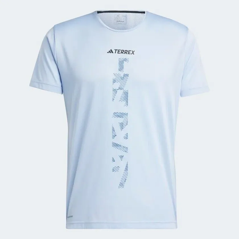 adidas Terrex Agravic Trail Running T-Shirt for Men in Sustainable Blue and Orange