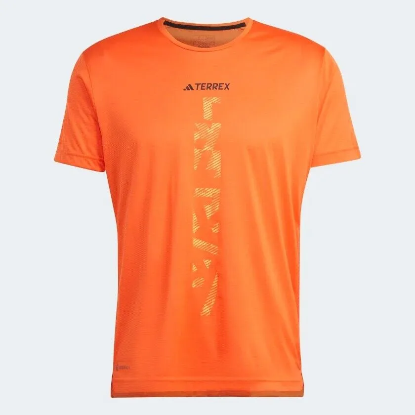 adidas Terrex Agravic Trail Running T-Shirt for Men in Sustainable Blue and Orange