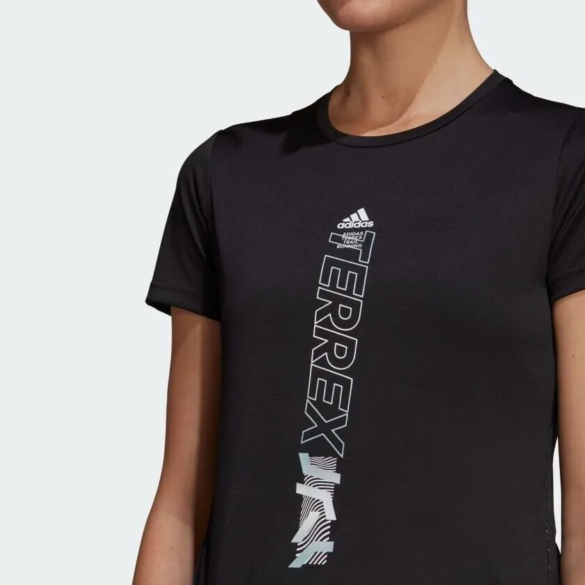 adidas Terrex Agravic Women's Trail Running T-Shirt - Black, Breathable, Reflective