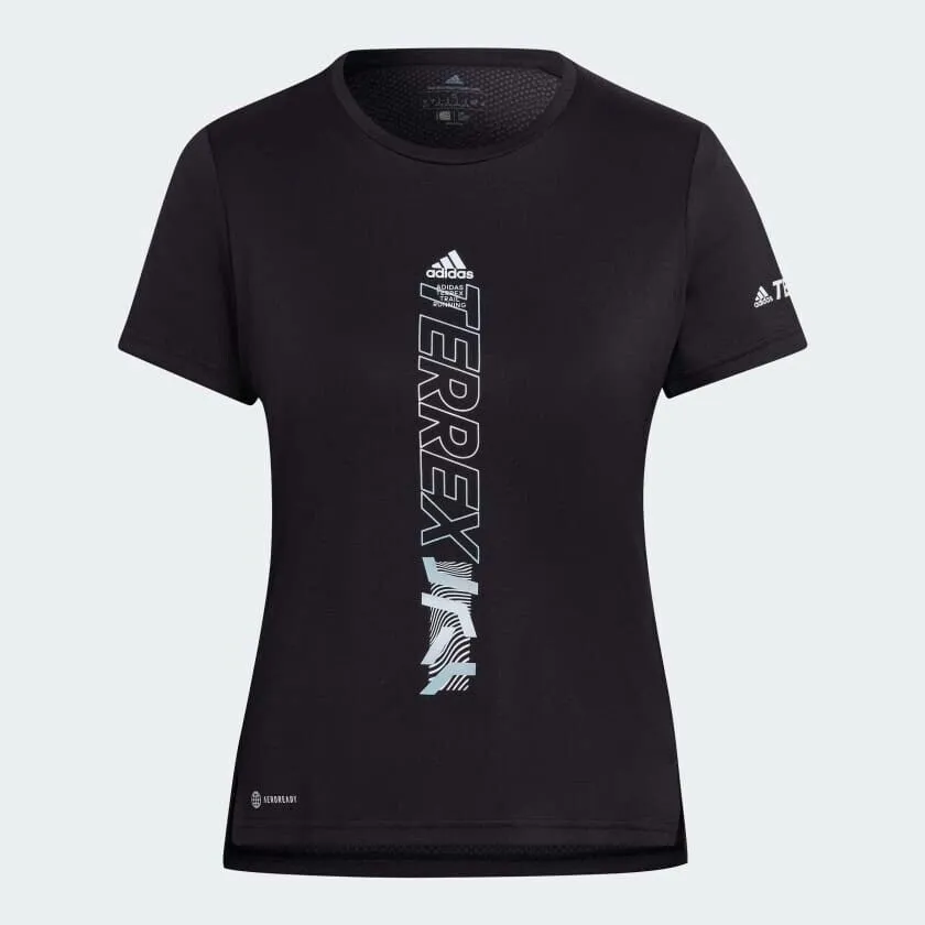 adidas Terrex Agravic Women's Trail Running T-Shirt - Black, Breathable, Reflective