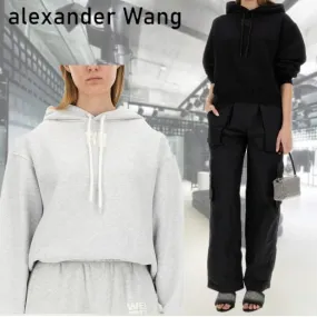 Alexander Wang Long Sleeves Cotton Logo Street Style