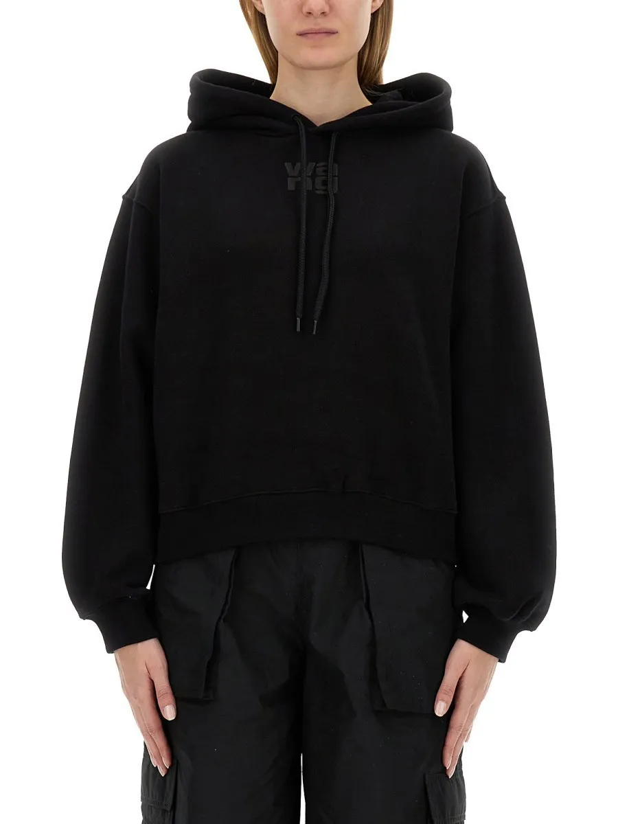 Alexander Wang Long Sleeves Cotton Logo Street Style