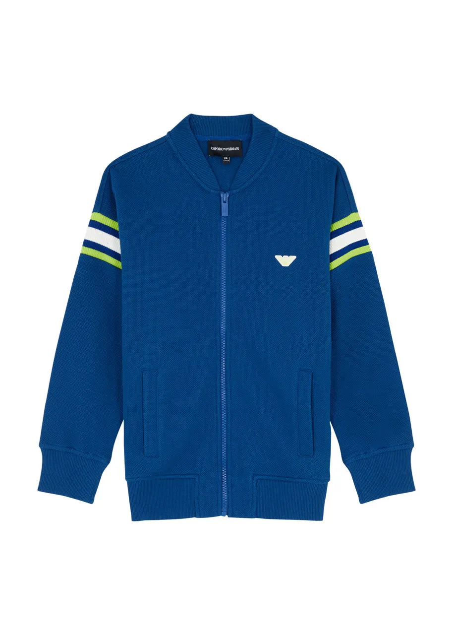 Armani Junior Track Jacket with Zipper and Arm Bands