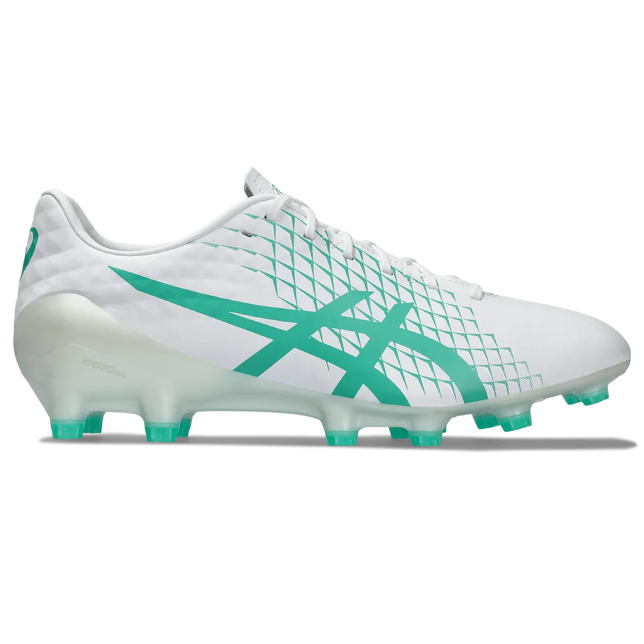 Asics Menace 4 FG Senior Football Boot in White and Aurora Green