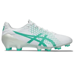 Asics Menace 4 FG Senior Football Boot in White and Aurora Green