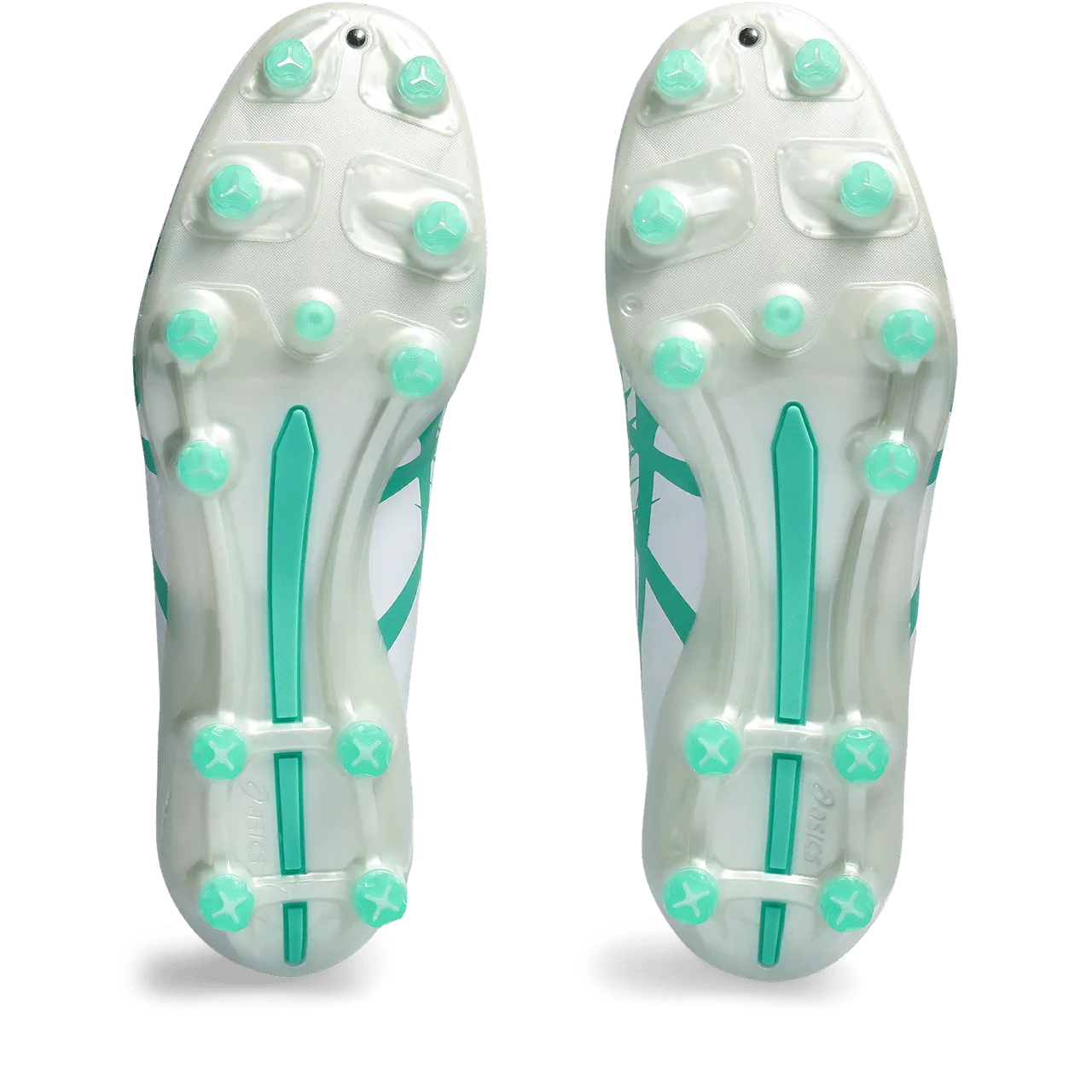 Asics Menace 4 FG Senior Football Boot in White and Aurora Green