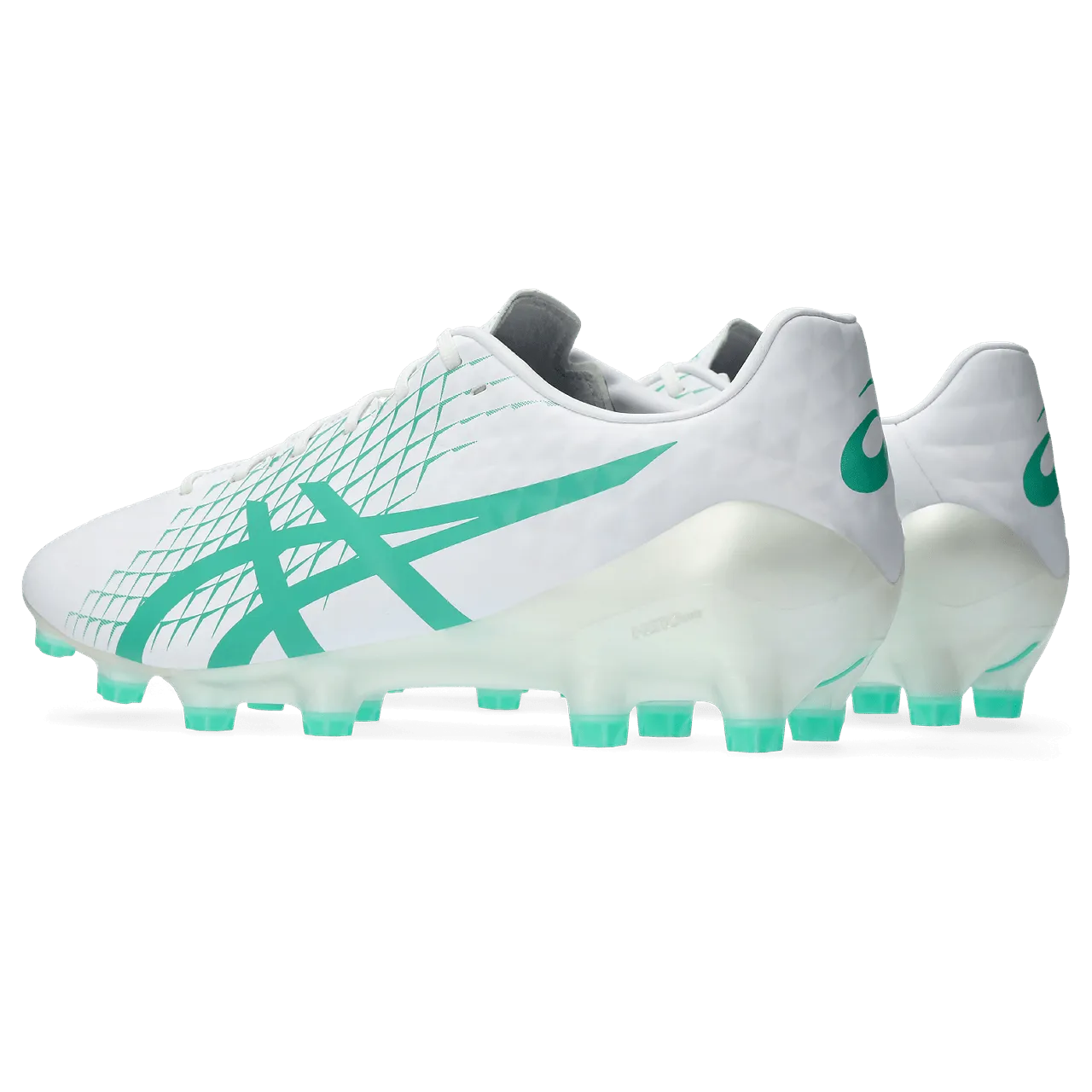 Asics Menace 4 FG Senior Football Boot in White and Aurora Green