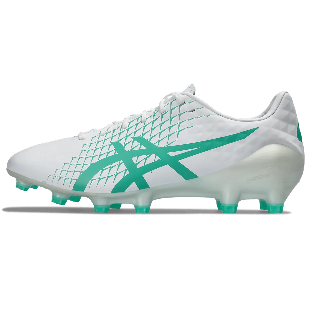 Asics Menace 4 FG Senior Football Boot in White and Aurora Green