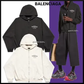 Balenciaga Los Angeles Zip-up Hoodie in Beige/Black - Medium Fit