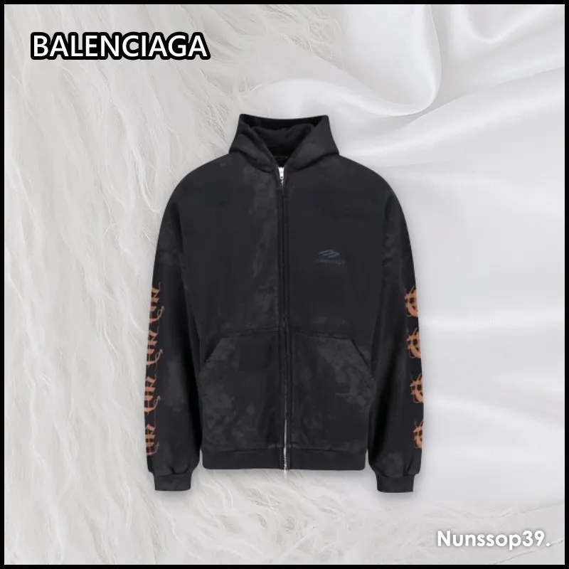 Balenciaga Unisex Street Style Long Sleeves Plain Logo Luxury