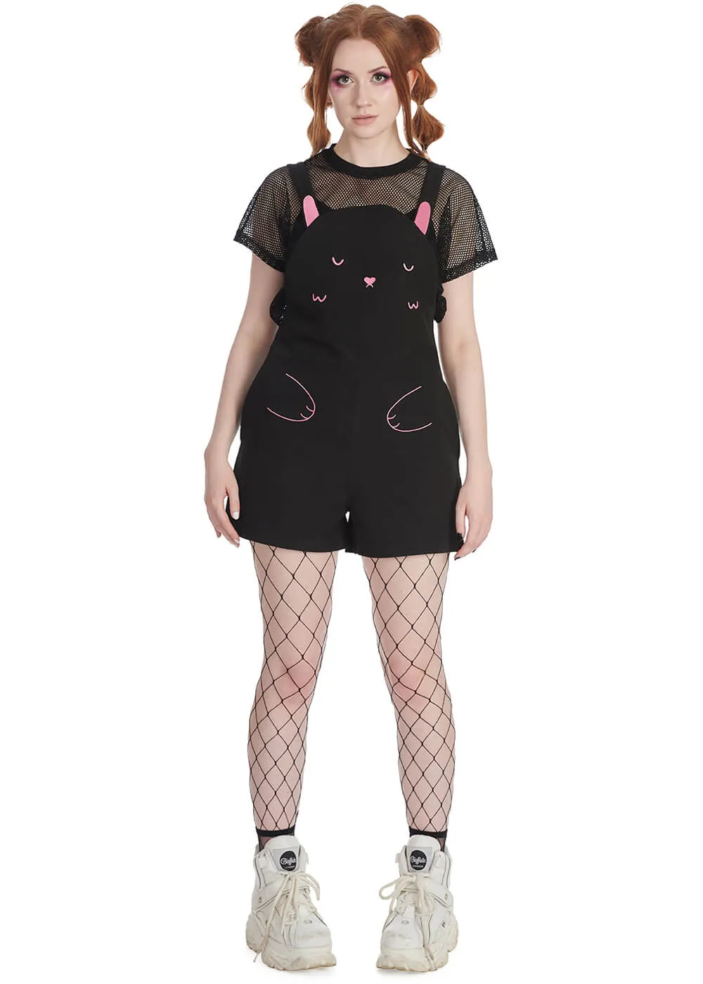 Banned Usagi Cat Neko Black Playsuit