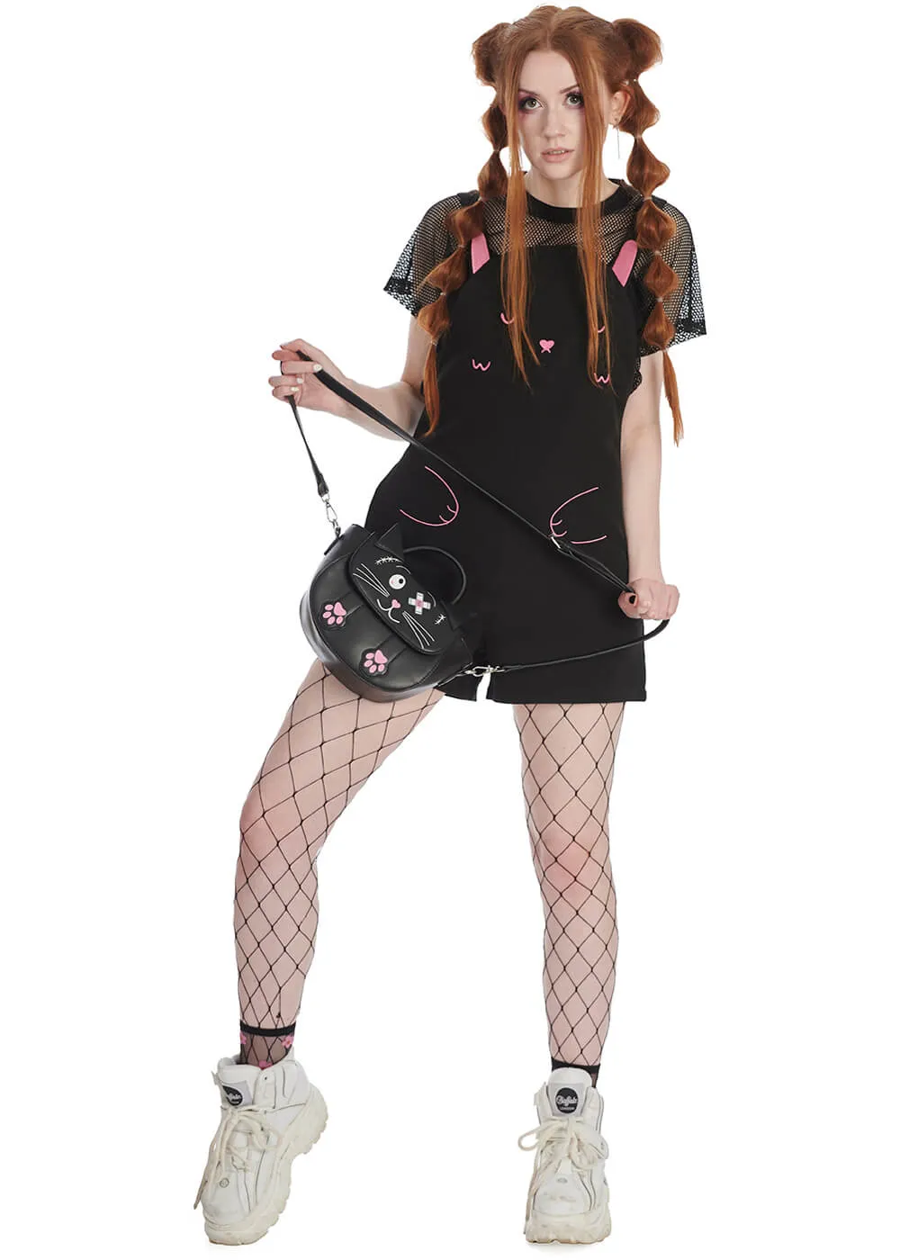 Banned Usagi Cat Neko Black Playsuit