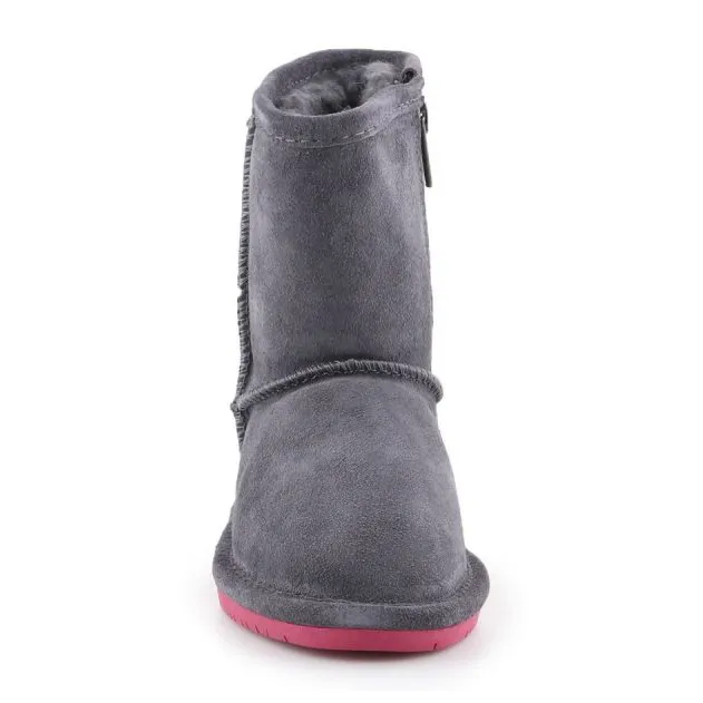 BearPaw Emma Toddler Zipper Jr 608TZ-903 Charcoal Pomberry winter shoes grey