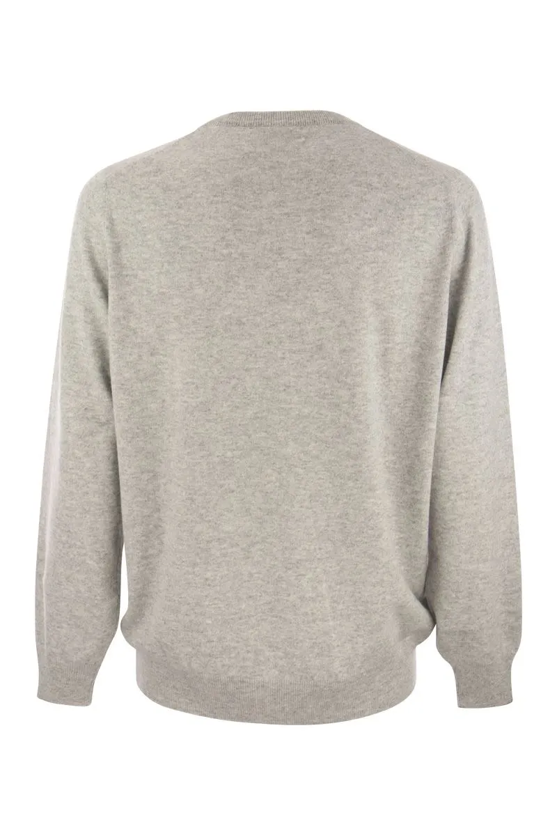 BRUNELLO CUCINELLI Men's Hazeltnut Crew-Neck Sweater in Pure Cashmere - 2024 Collection