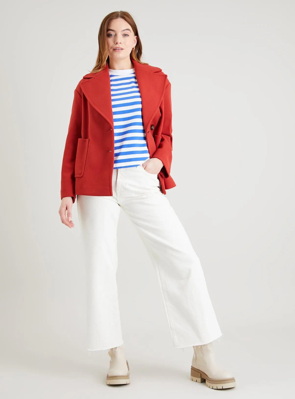 Buy Red Unlined Smart Blazer Coat 10 | Coats | Tu