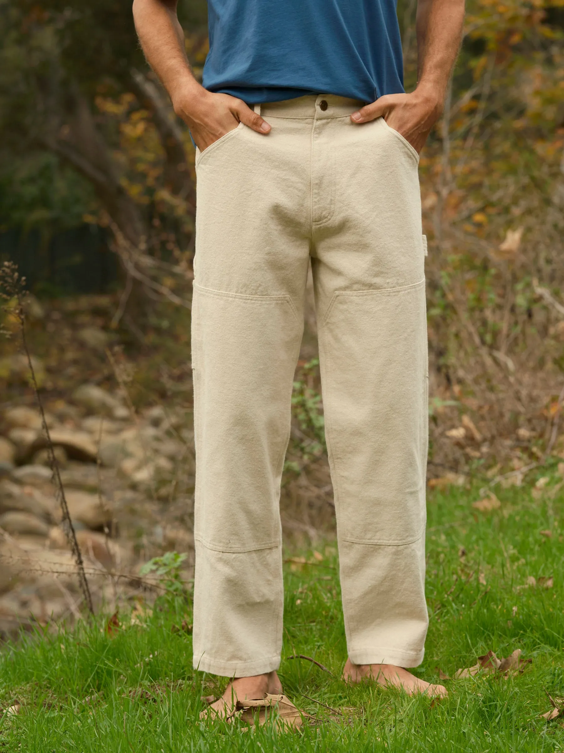 Canvas work pants for men