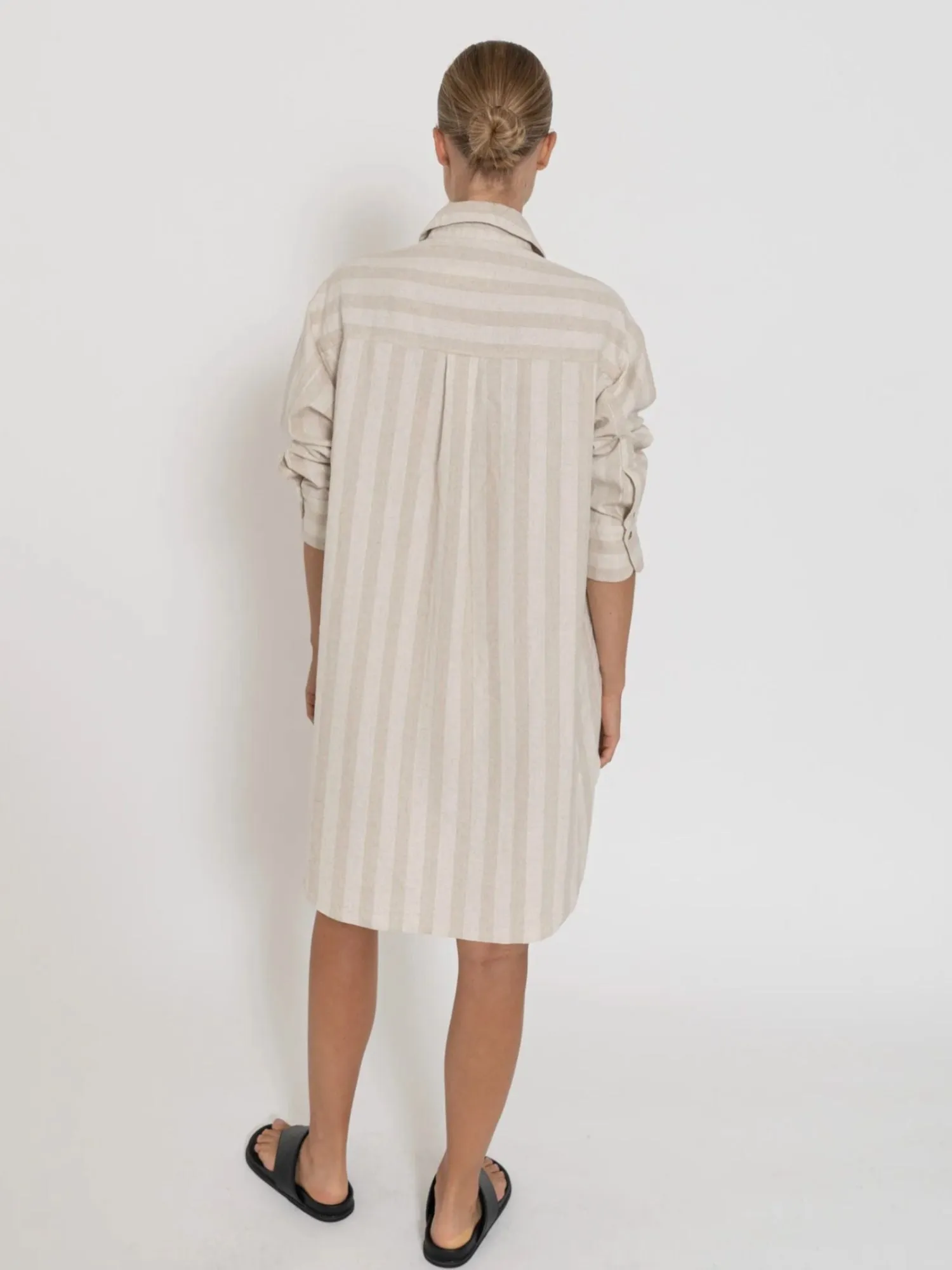 Capri Shirt Dress | Neutral Striped