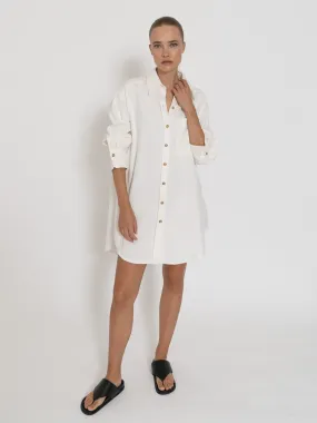 Capri Shirt Dress | White - Shop Now