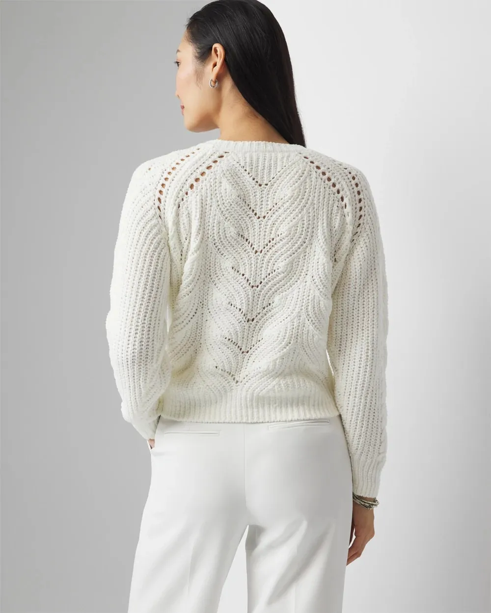 Chenille Cable Cutout Sweater