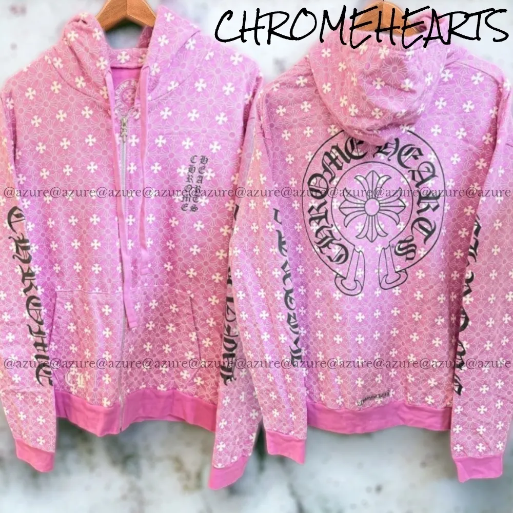 Chrome Hearts Street Style Monogram Long Sleeve Logo Hoodies for Unisex