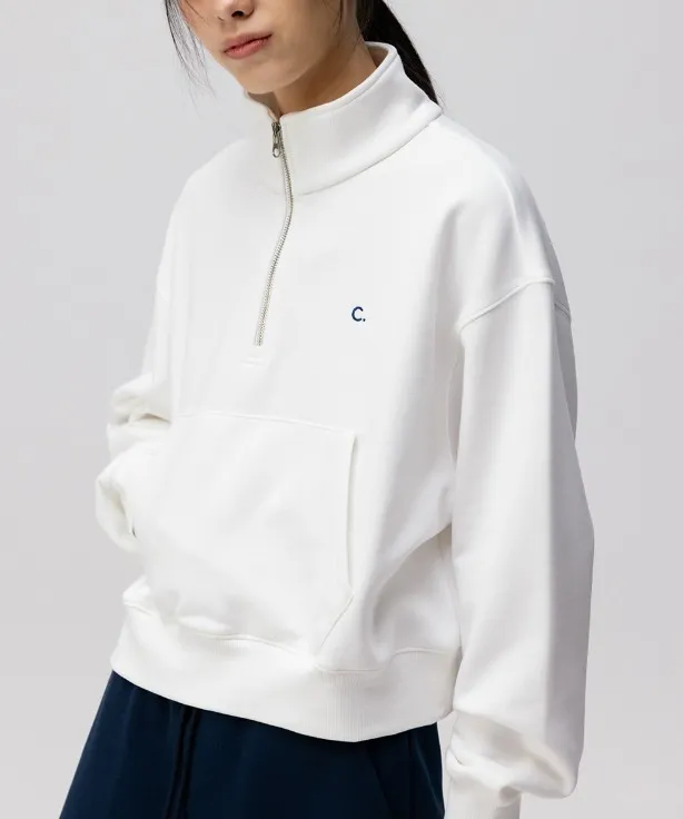 clove half-zip sweatshirt 24SS- Comfy - clove