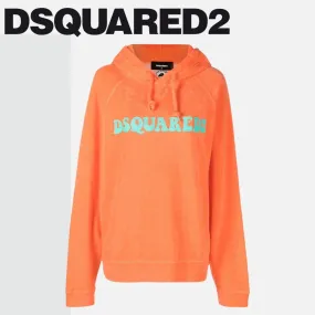 D SQUARED2 Long Sleeves Cotton Logo - Street Style (Plain)