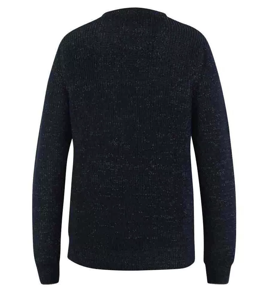 D555 Mens Rib Knit Jumper With Crew Neck (FLOWTON)