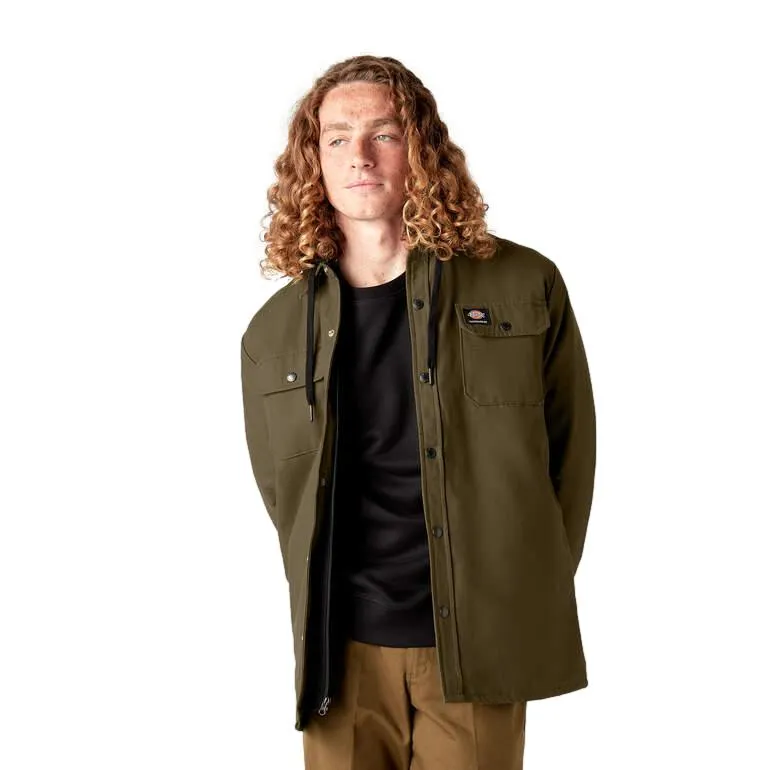 Dickies Canvas Duck Shirt Jacket Hood Dark Olive