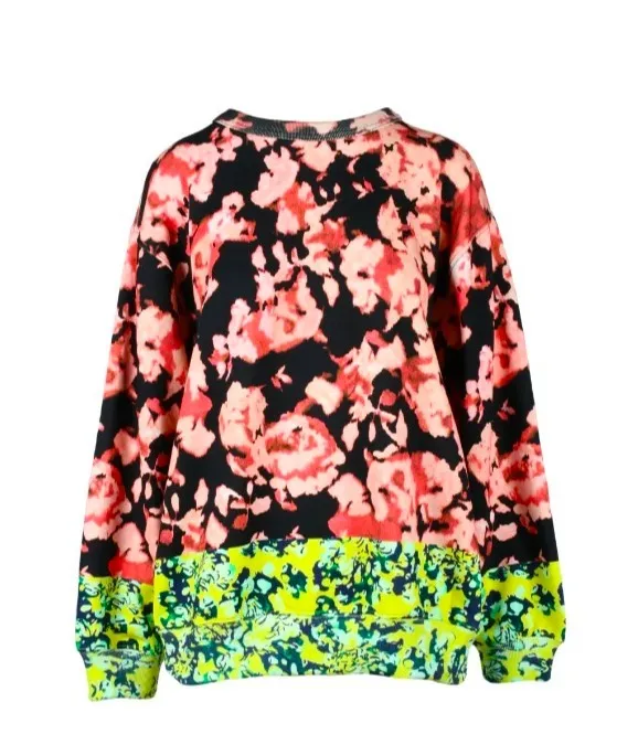 Dries Van Noten crew neck flower pattern sweatshirt, long sleeves, made of cotton, on sale