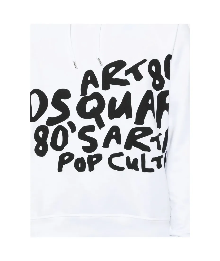 DSquared2 Men's Long Sleeves Plain Cotton Logo Hoodies - Street Style Luxury