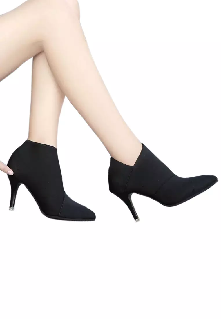 Elastic Heel Ankle Boots VLA196