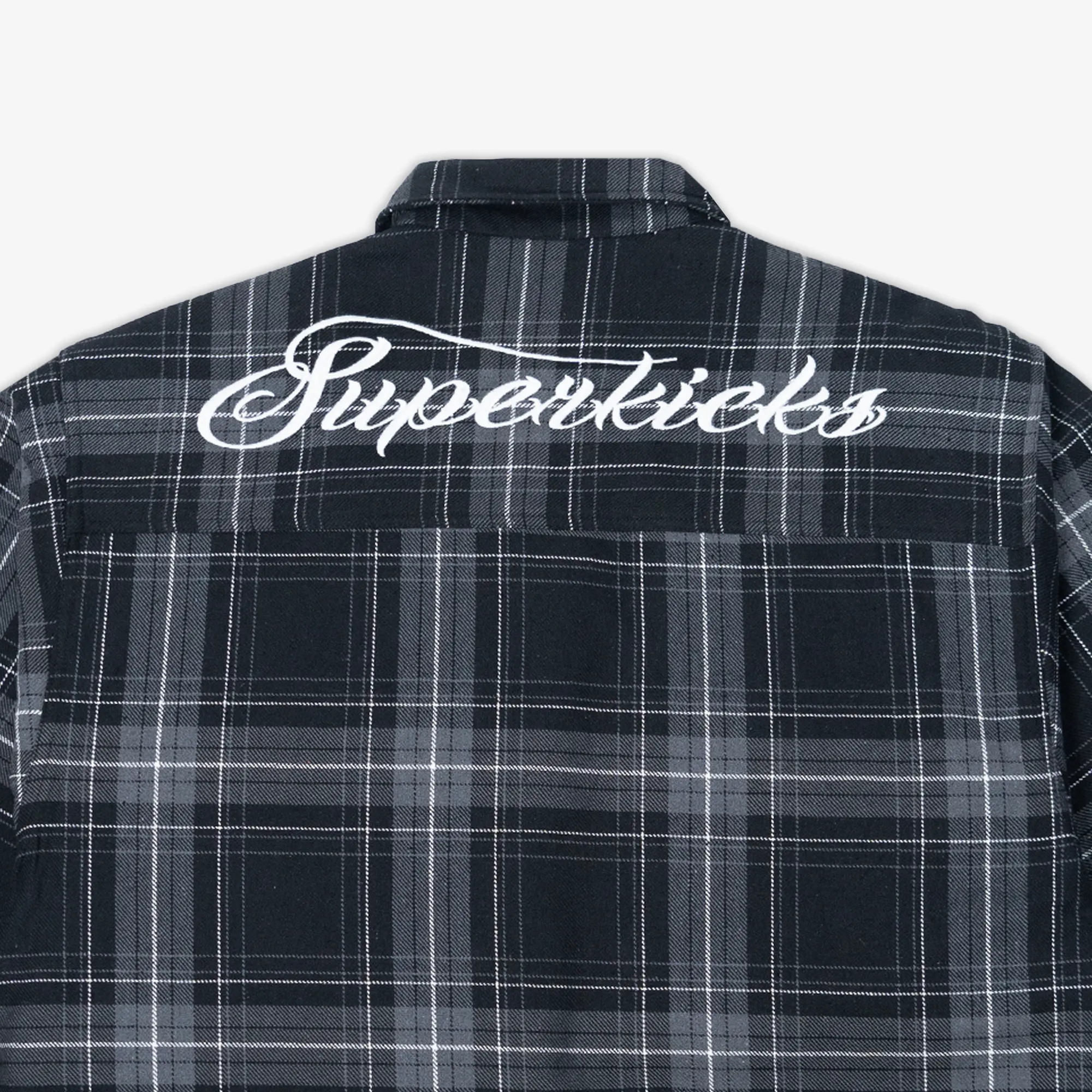 Embroidered Flannel Shirt Grey/Black