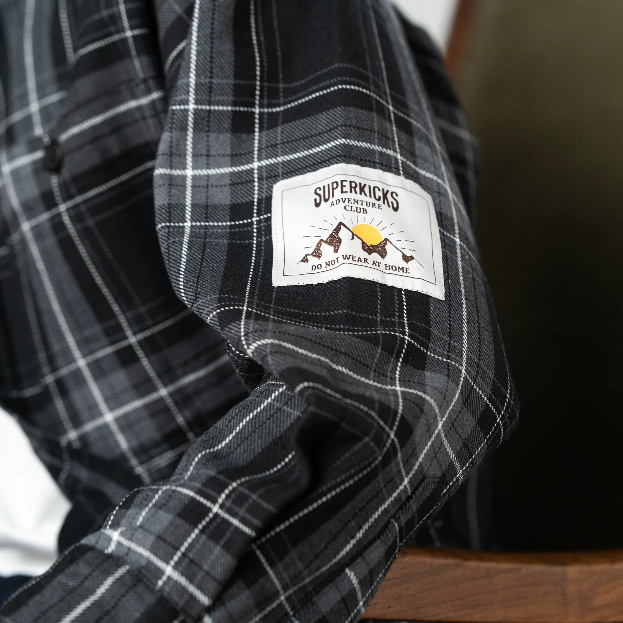 Embroidered Flannel Shirt Grey/Black