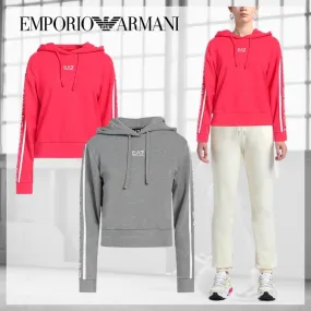 Emporio Armani | Long Sleeves Plain Cotton Logo | Street Style.